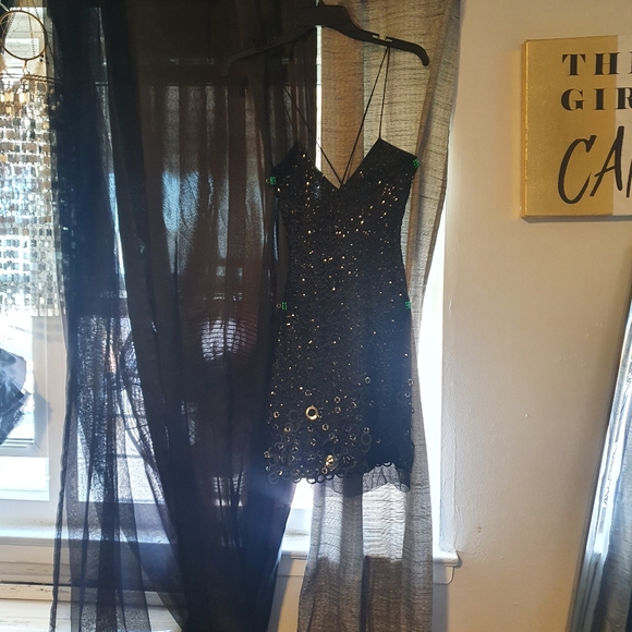 Mini black sequence dress - Picture 3 of 4